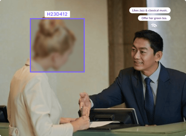 Reconnaissance faciale sécurisée pour des expériences personnalisées.